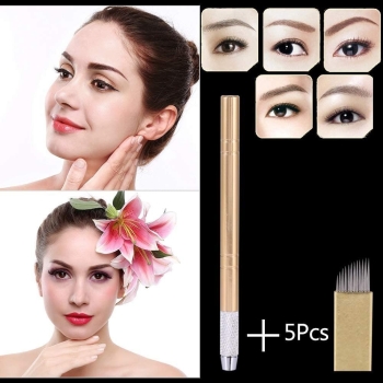 Pióro do tatuażu 3D microblading + 5 x igły 12 pinów [222200006910]